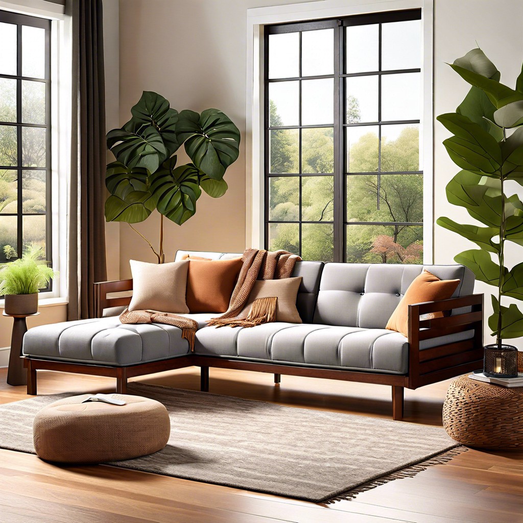 split back futon sectional