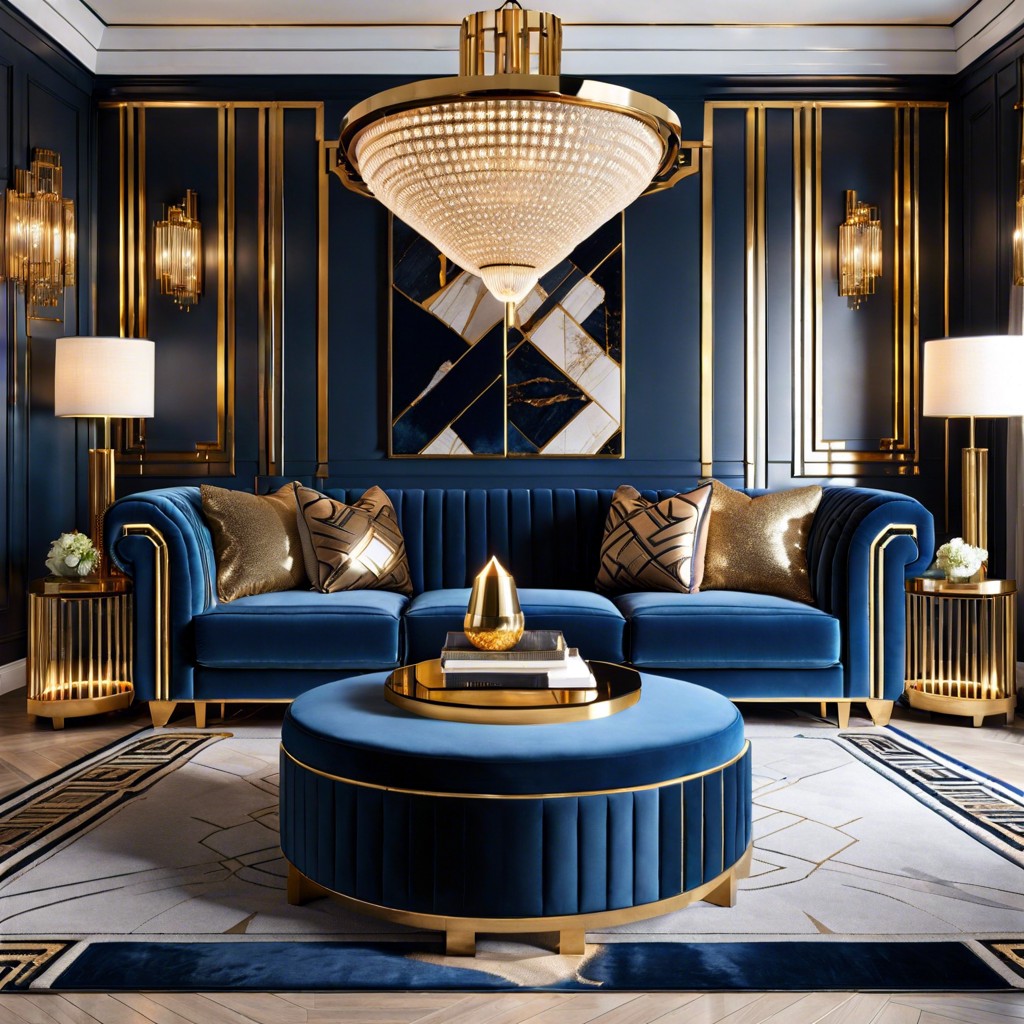 glam art deco living room