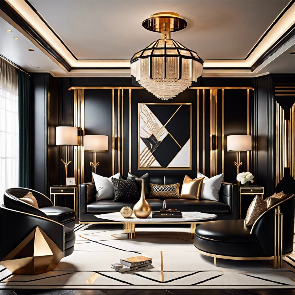 art deco styled living room