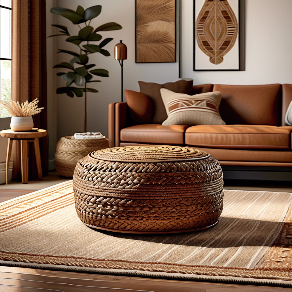 artisanal woven ottoman