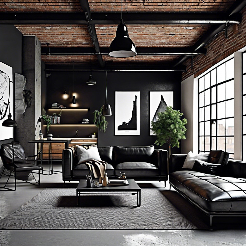 monochrome industrial loft