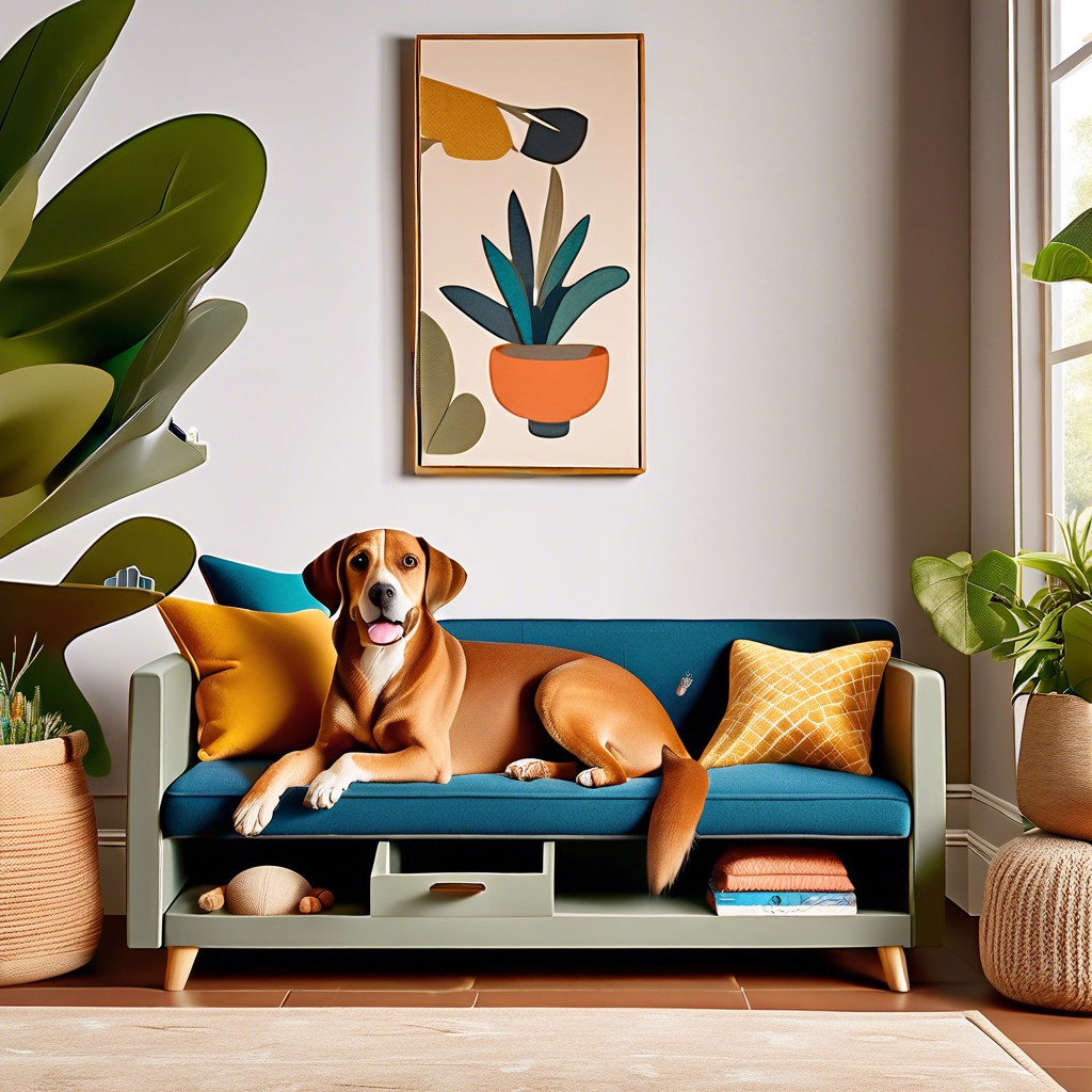 sofa with built in pet storage