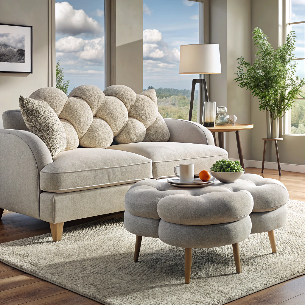 cloud shaped footrest ottoman