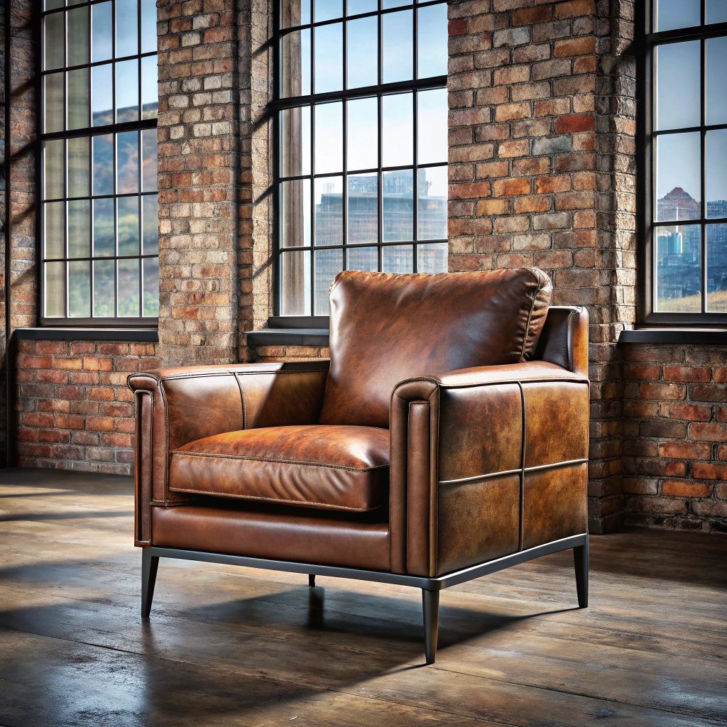 industrial leather sofa chair