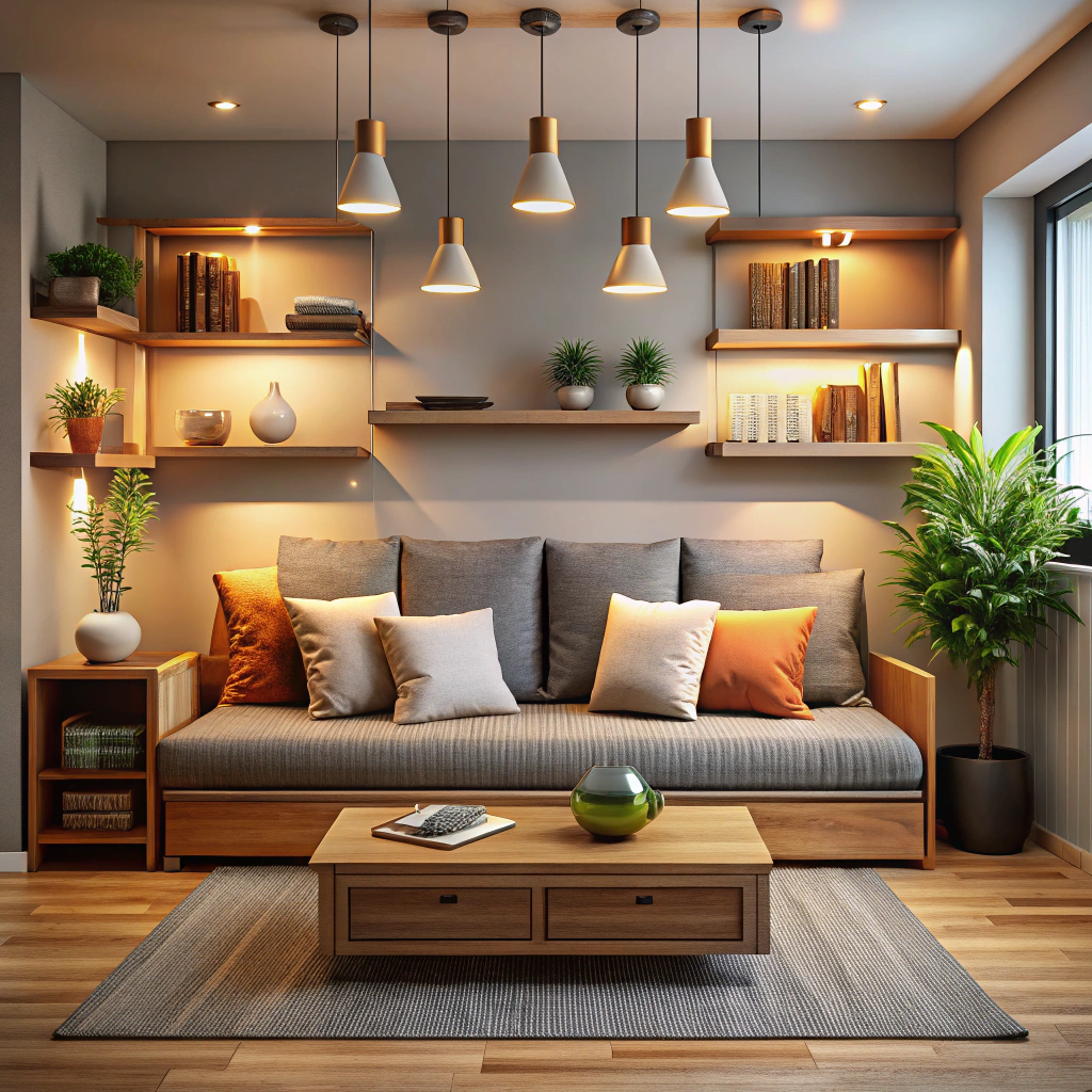 space saving futon with storage