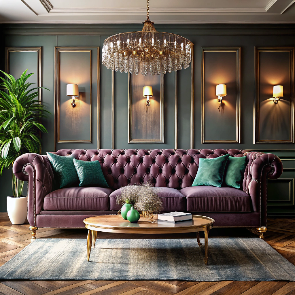 velvet tufted sofa