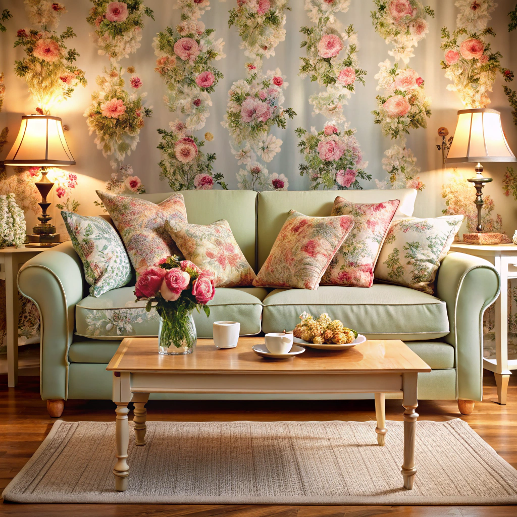 vintage inspired floral couch