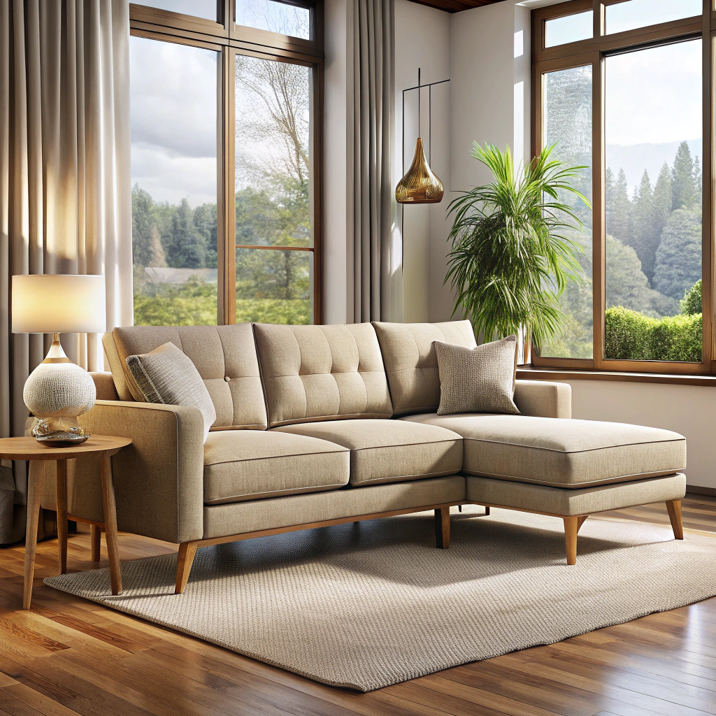 mid century modern loveseat with chaise