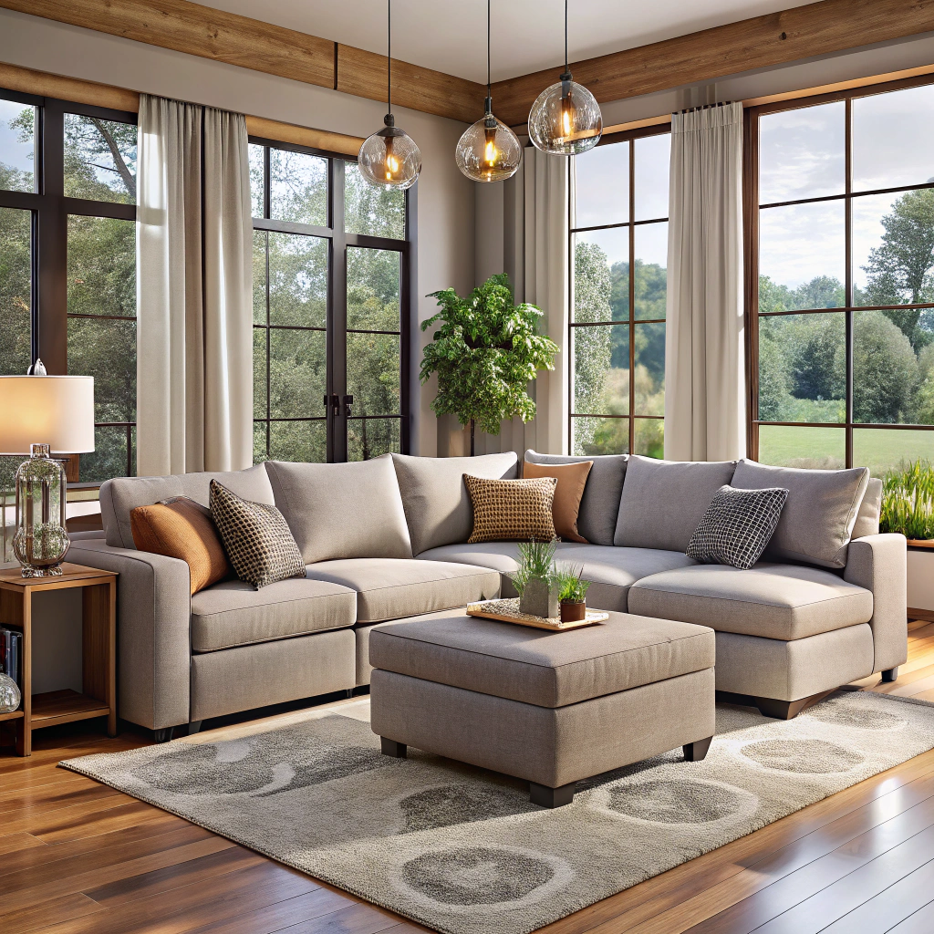 modular sectional with convertible ottoman