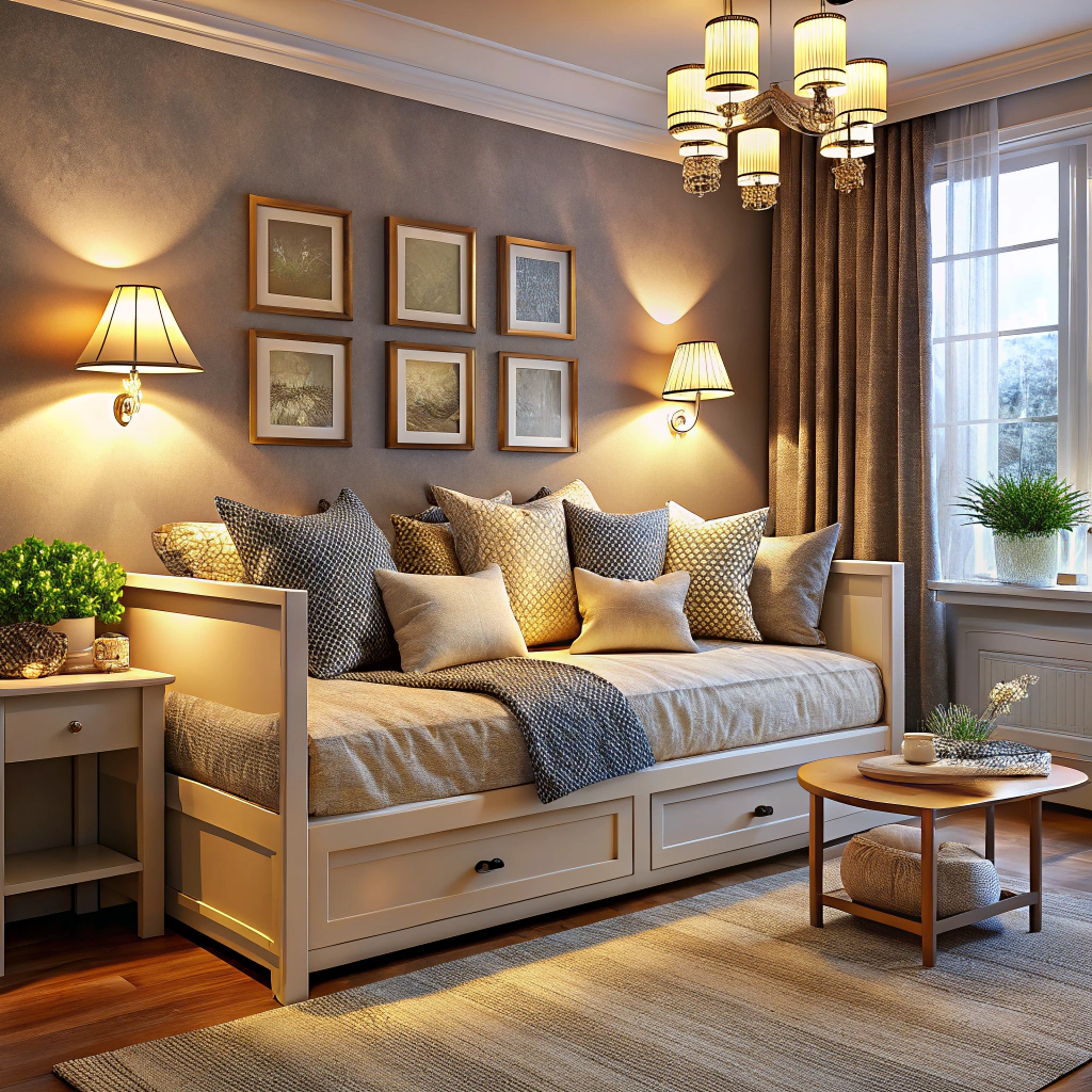 trundle bed beneath daybed