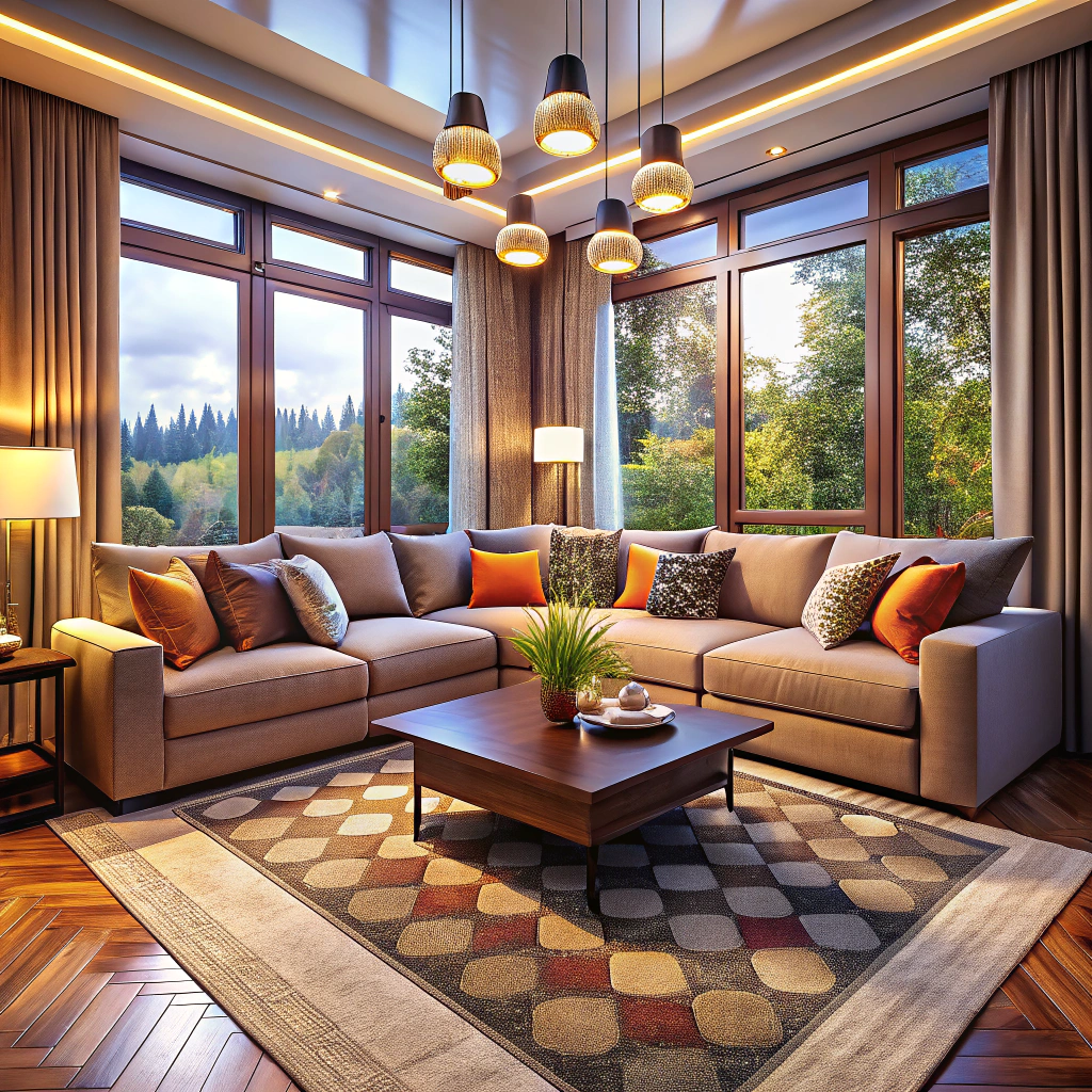 asymmetrical sectional layout