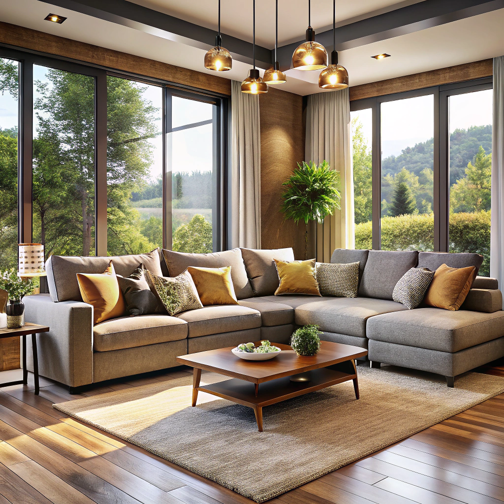 sectional with adjustable headrests