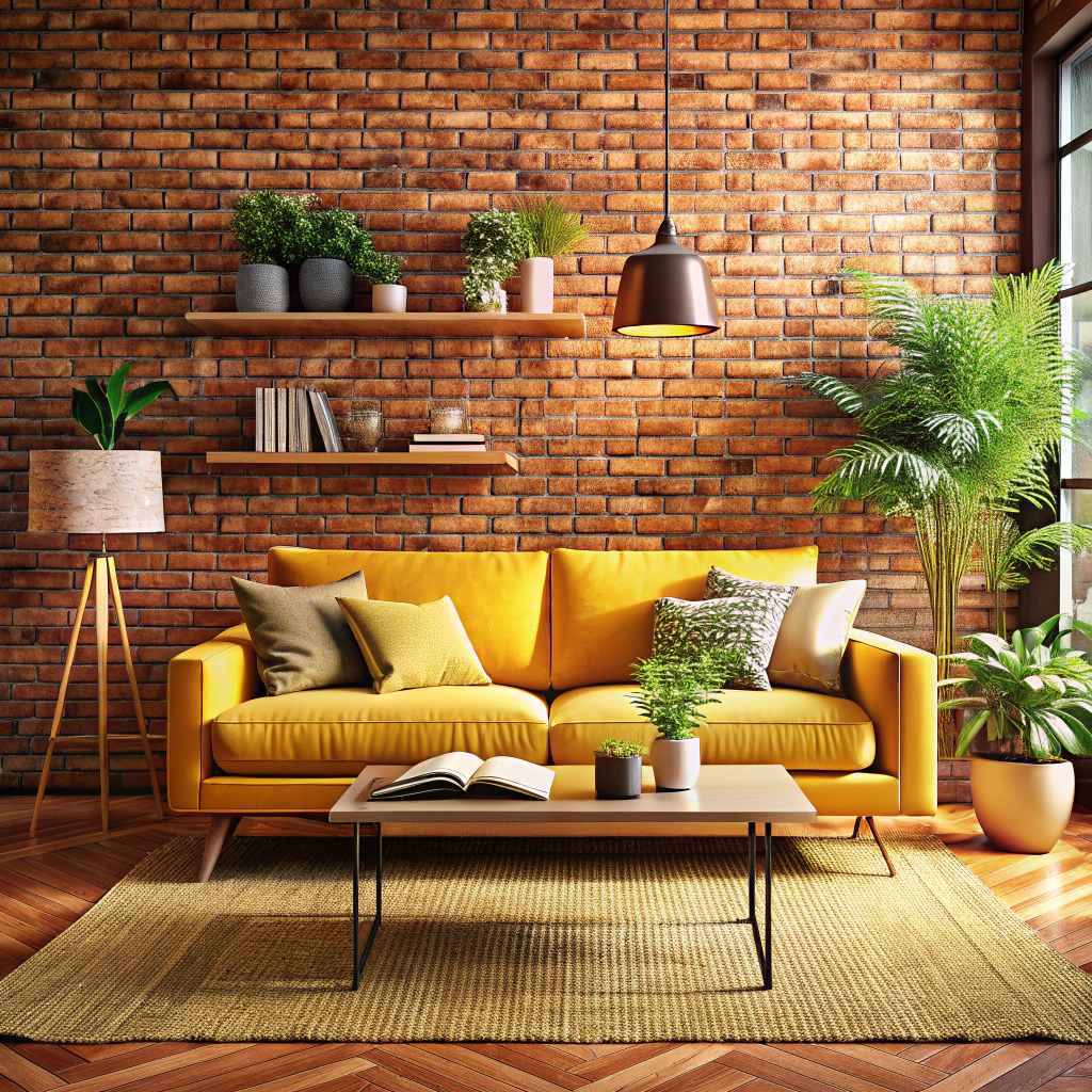 add a brick accent wall for texture