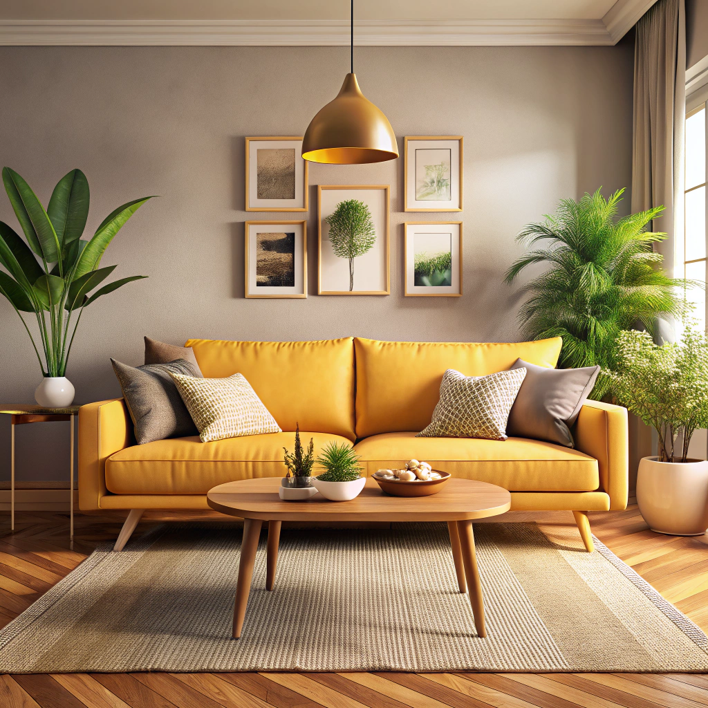 integrate a warm wood coffee table