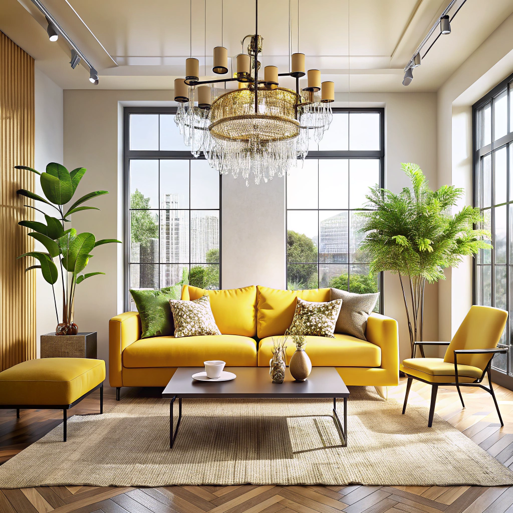 use a statement chandelier for focus
