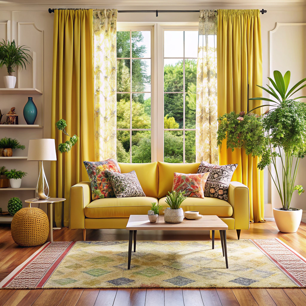use patterned curtains for a playful vibe