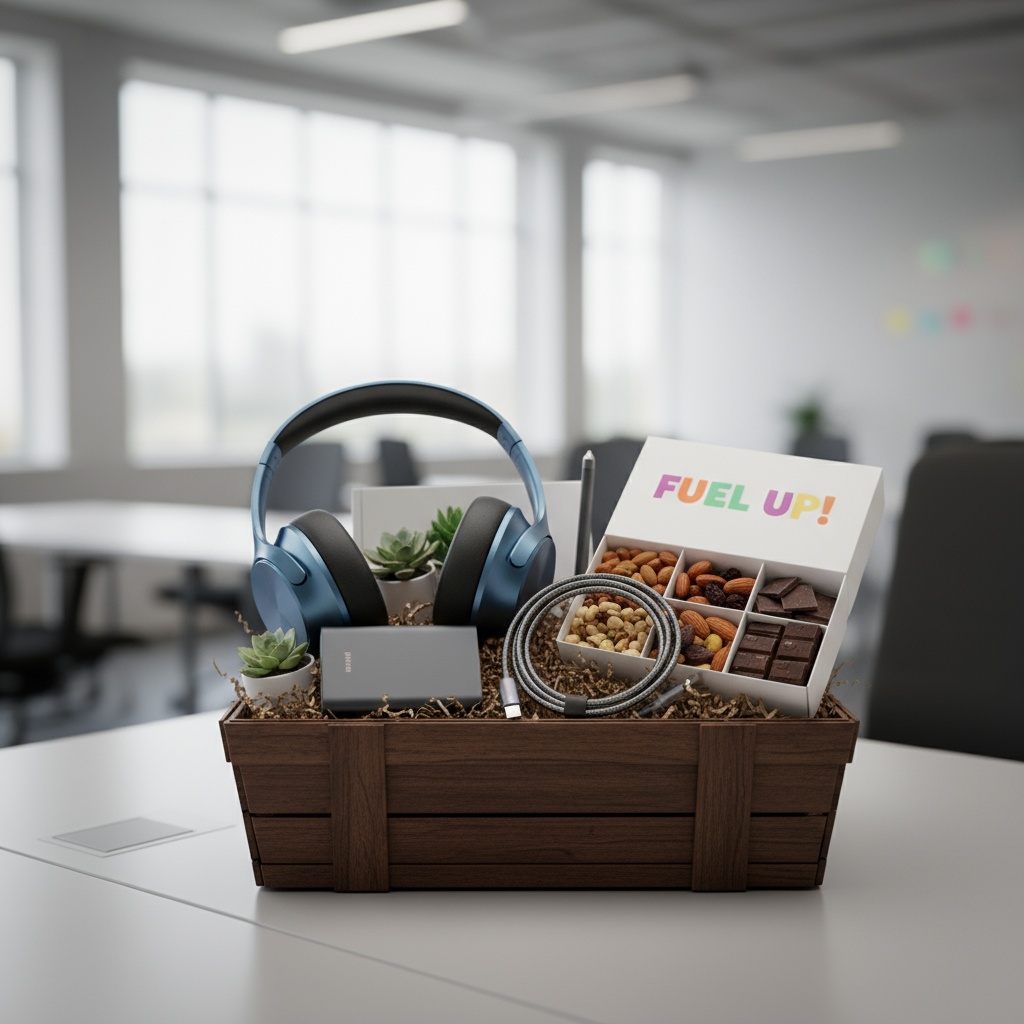 office gadget gift basket
